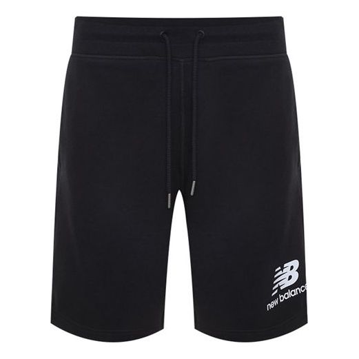 Shortsit New Balance Essentials Stacked Logo Shorts Musta | AMS03558-BK