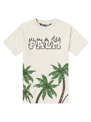 T-paita Palm Angels Palms and Skulls Tee Beige | PMAA072S23JER0050155