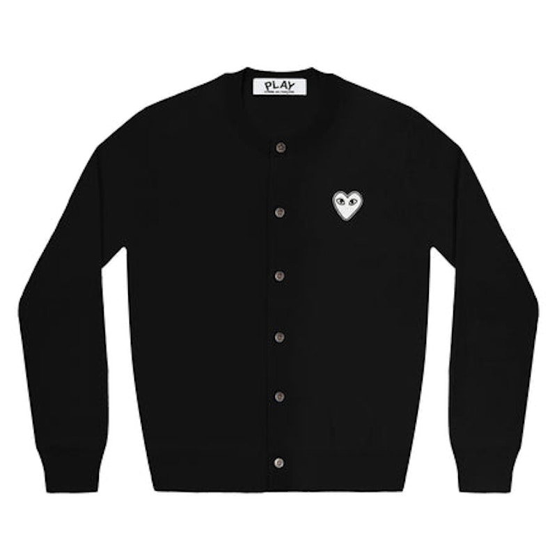Villapaita Comme des Garçons Play Heart Knit Cardigan Musta | AZ-N061-051-1