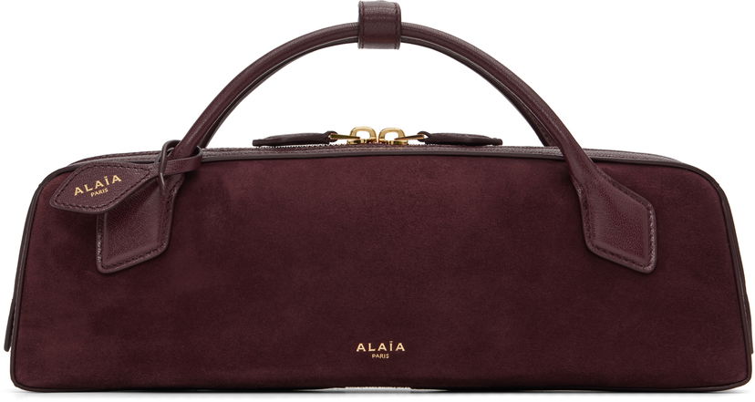 Käsilaukku Alaïa ALAÏA 'Le Teckel' Suede Clutch Bag Burgundia | AA1S06026CA577