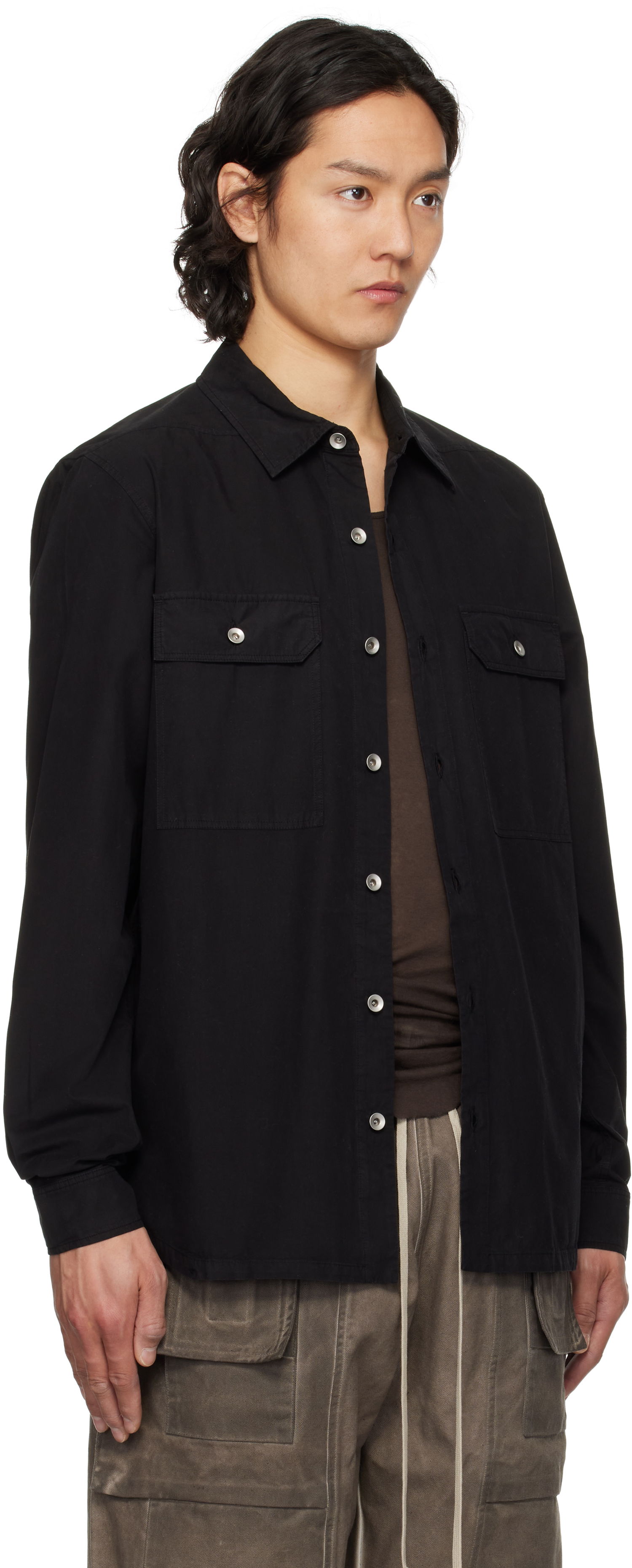 Paita Rick Owens Rick Owens DRKSHDW Hollywood Overshirt Musta | DU01E3296 P, 1
