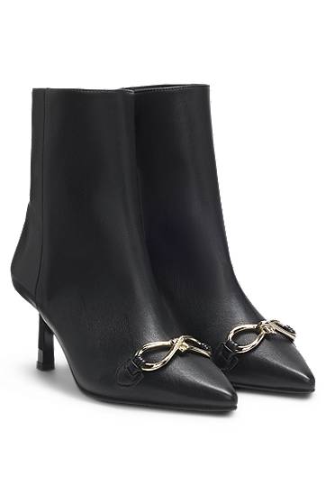 Tennarit ja kengät BOSS Faux-leather boots with hardware trim and 7cm heel Musta | 50552728