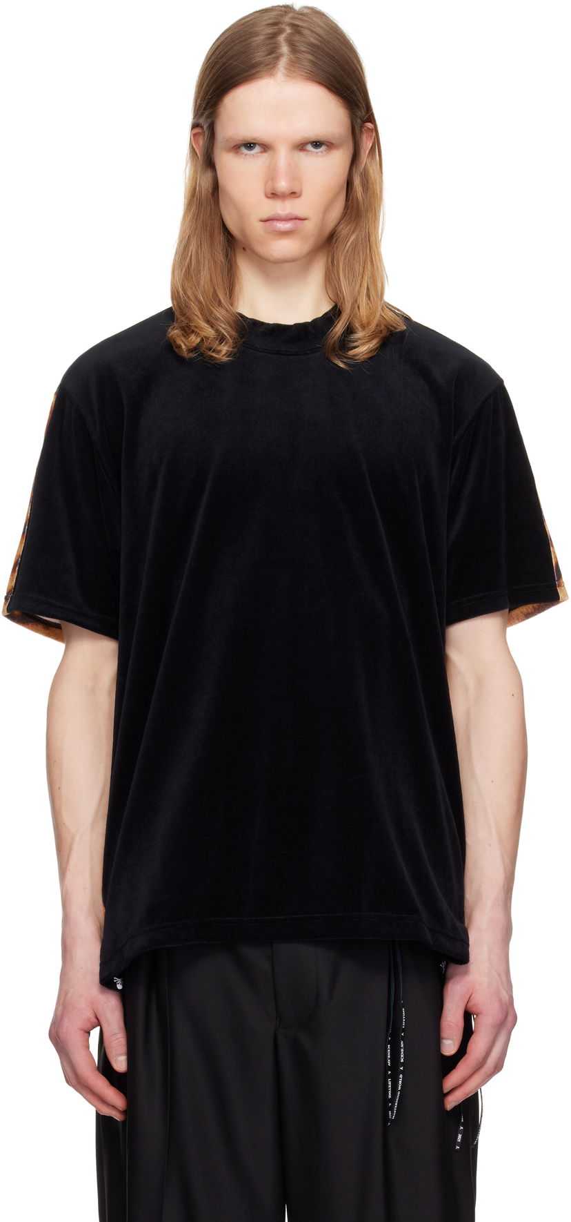 T-paita Mastermind WORLD Mastermind World Regular Fit Switched Animal Velour T-Shirt Musta | MW25S14-TS001-018