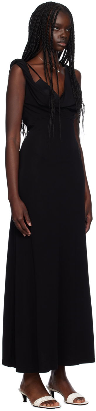 Mekko TOTEME Twist Drape Maxi Dress Musta | 243-WRD2970-FB0162, 1