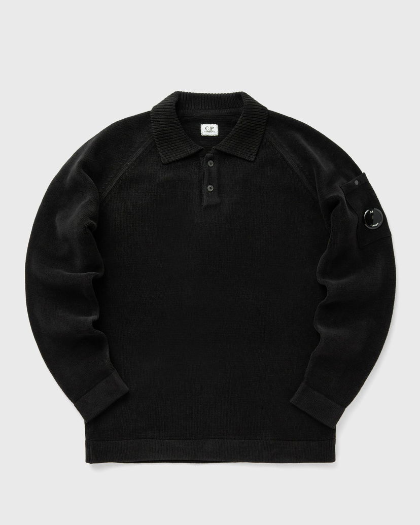 Villapaita C.P. Company C.P. Company Chenille Cotton Polo Knit Musta | 18CMKN070A005687G-999