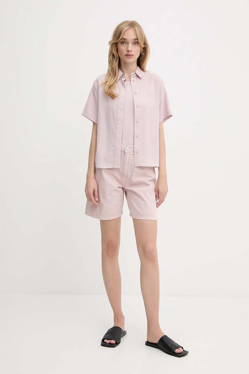 Shortsit Samsoe Samsoe Samsoe Samsoe SASHELLY High Waist Shorts Vaaleanpunainen | F25200013, 1