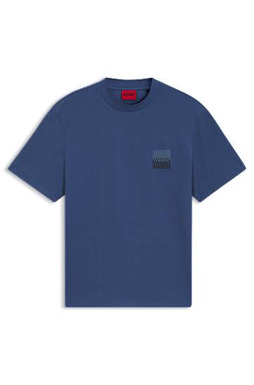 T-paita BOSS Relaxed Fit Cotton Tee with Split Logo by HUGO Sininen | 50542816, 0
