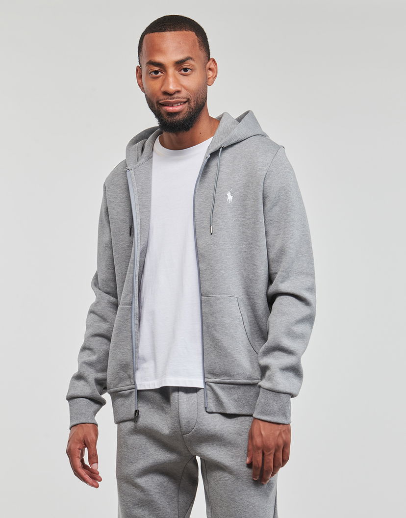 Huppari Polo by Ralph Lauren Double Knit Tech Logo Central Hoodie Harmaa | 710881517031