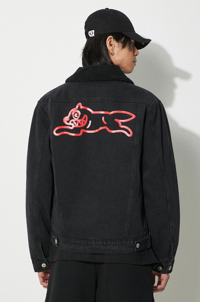 Takki BBC IceCream ICECREAM Running Dog Sherpa Denim Jacket Musta | IC24147
