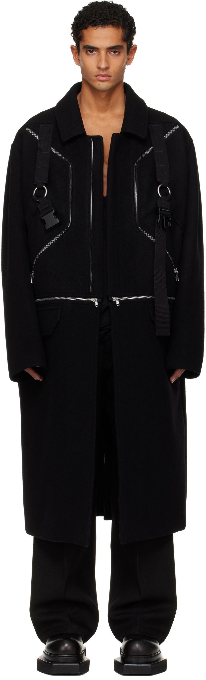 Takit Rick Owens Concordians Blixa Jumbo Mac Coat Musta | RR02E1903 WSFER1