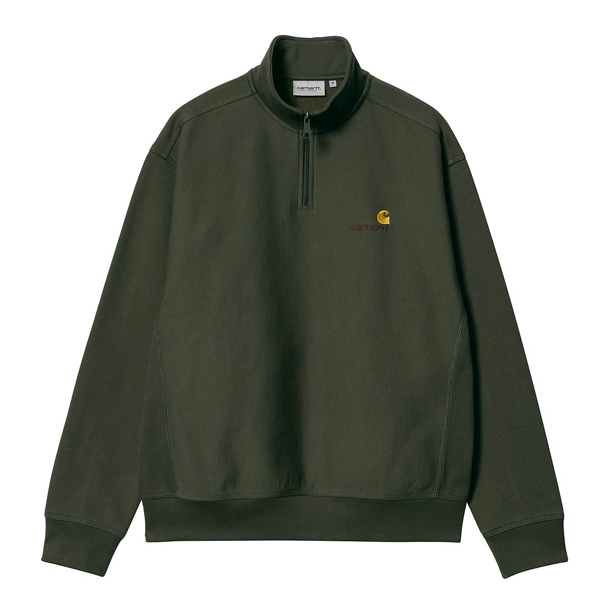 Huppari Carhartt WIP Half Zip American Script Sweat Vihreä | I027014.1NQXX, 1
