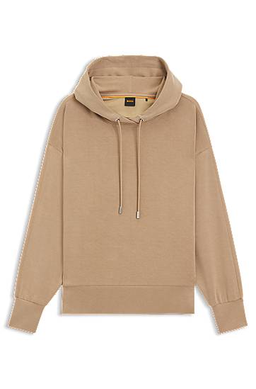 Huppari BOSS Oversized-fit Hoodie with Handwritten Logo Beige | 50551451