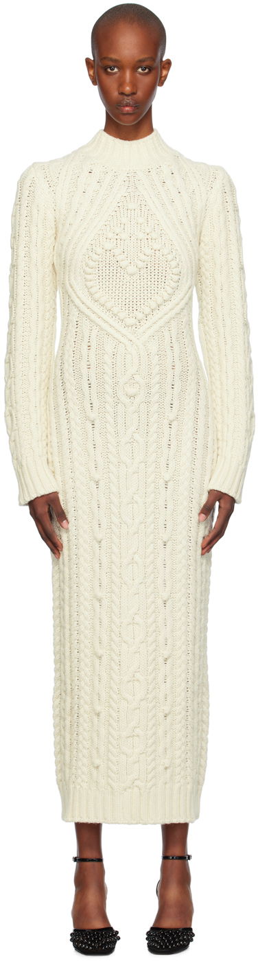 Mekko Jean Paul Gaultier Jean Paul Gaultier Cable Knit Maxi Dress Valkoinen | 24/31-F-RO241-M080-64
