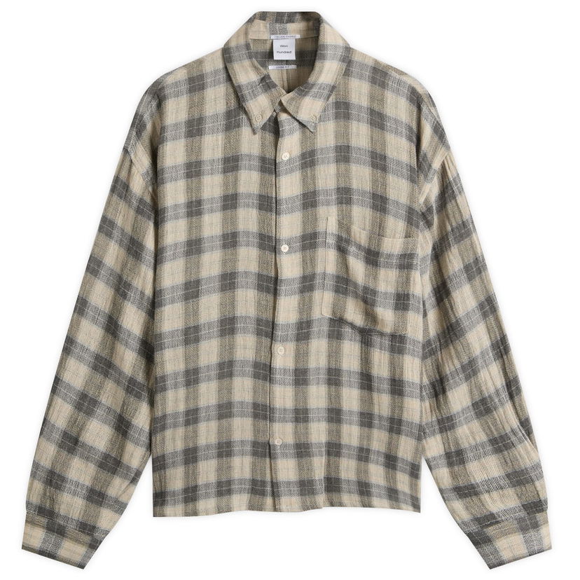 Takki Won Hundred Maza Check Overshirt Beige | 3913-14300