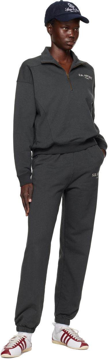 Huppari Sporty & Rich 'S.R. Sport' Quarter Zip Sweatshirt Harmaa | ST073512304BA02, 3