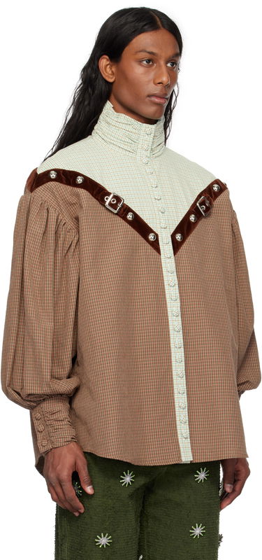 Paita Chopova Lowena Chopova Lowena Atwixt Gingham Buckle Shirt Ruskea | 2283, 1