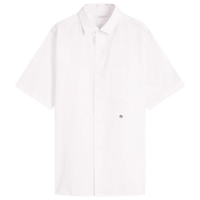 Paita NANAMICA Nanamica Regular Collar Wind Short Sleeve Shirt, Size Large Valkoinen | SUGS405E-OW