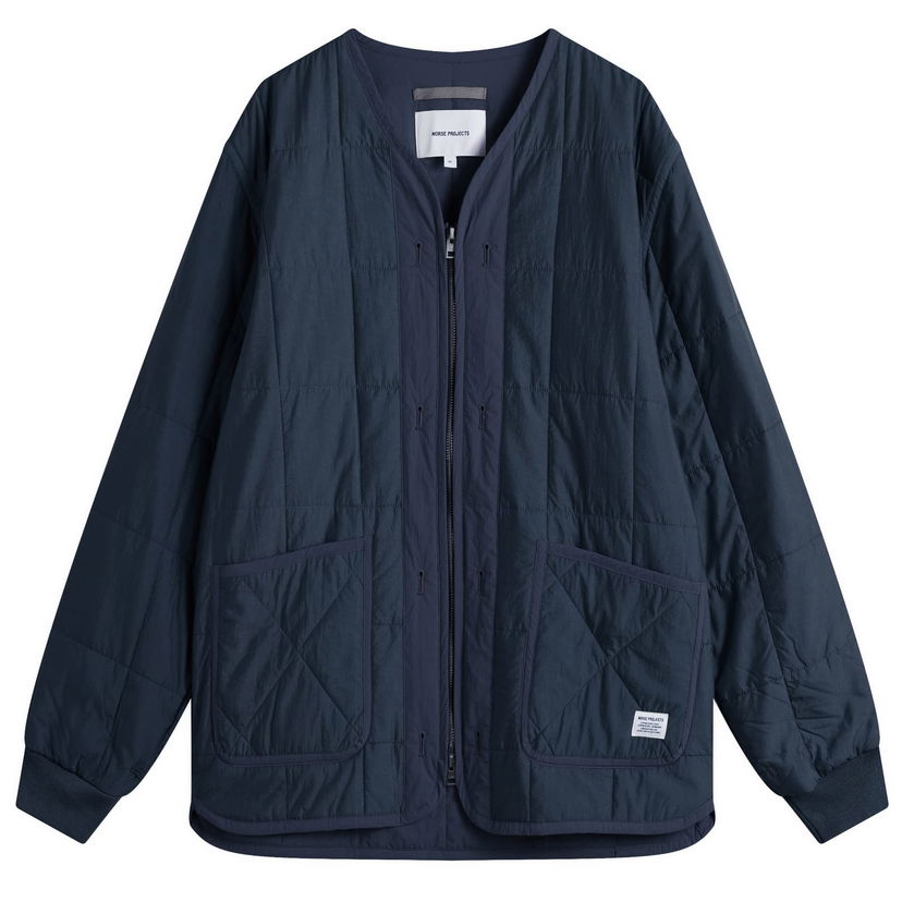 Puffer takki NORSE PROJECTS Military Liner Jacket, Size Large Tummansininen | N50-0272-7004