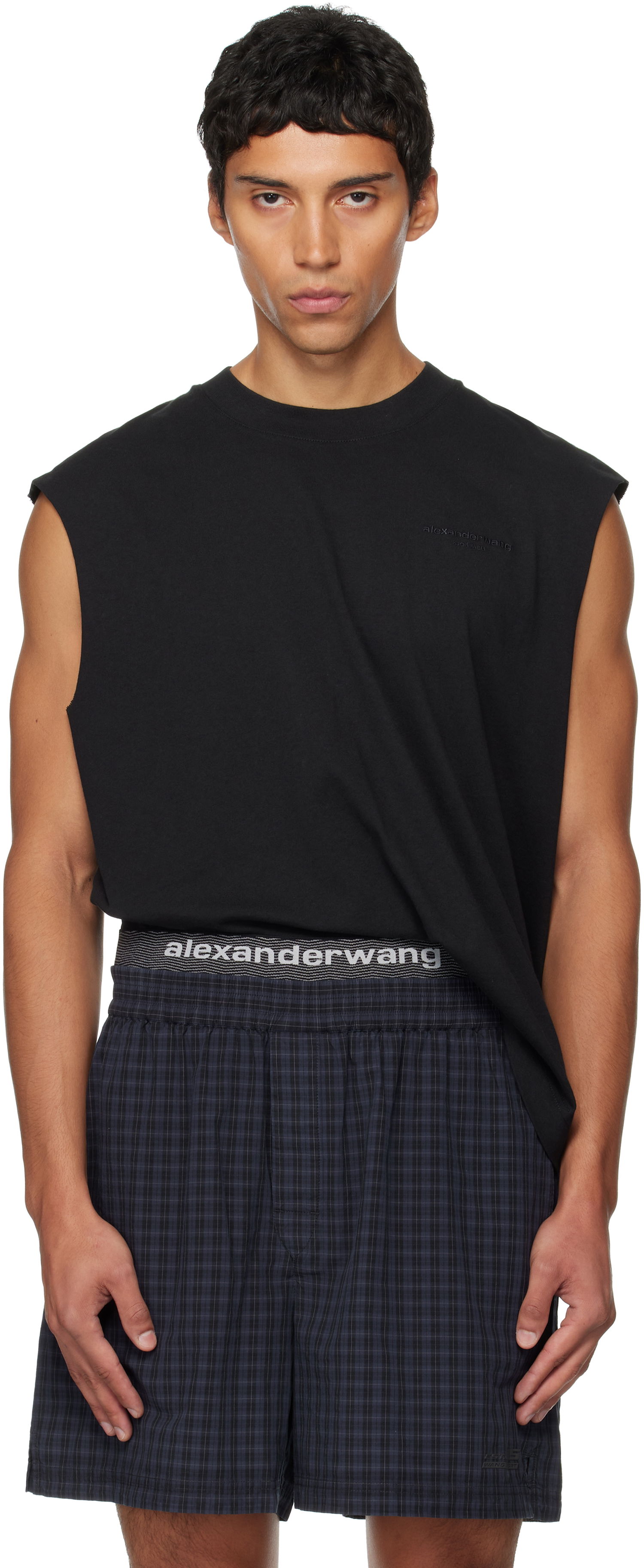 Tankkitoppi Alexander Wang Alexander Wang Muscle Tank Top Tummansininen | 6CC3251105, 0