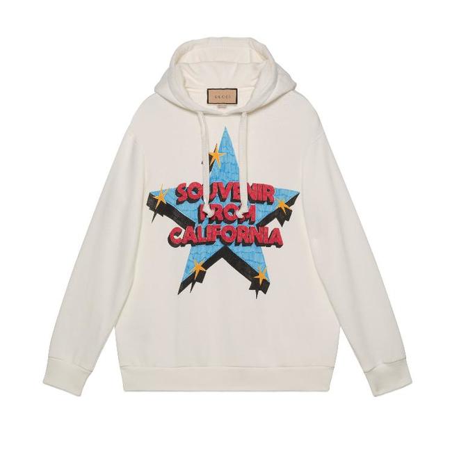 Huppari Gucci Souvenir From California Printed Hoodie White Beige | 615061 XJEG6 9095