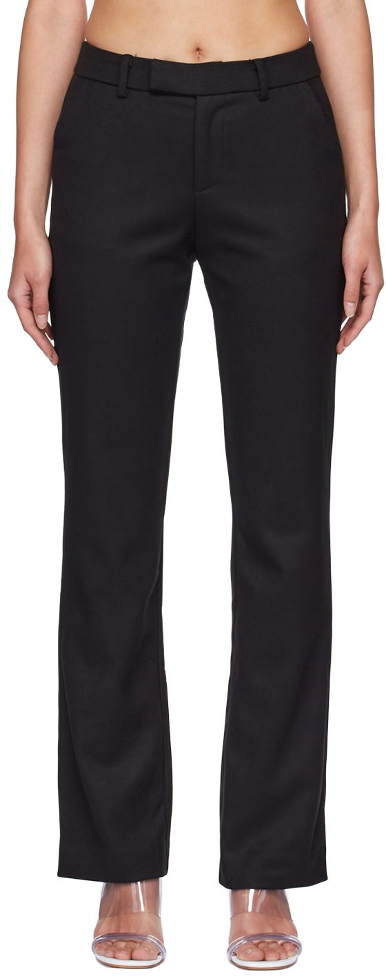 Housut GUIZIO Guizio Polyester Straight-Leg Trousers Musta | DGH20P885