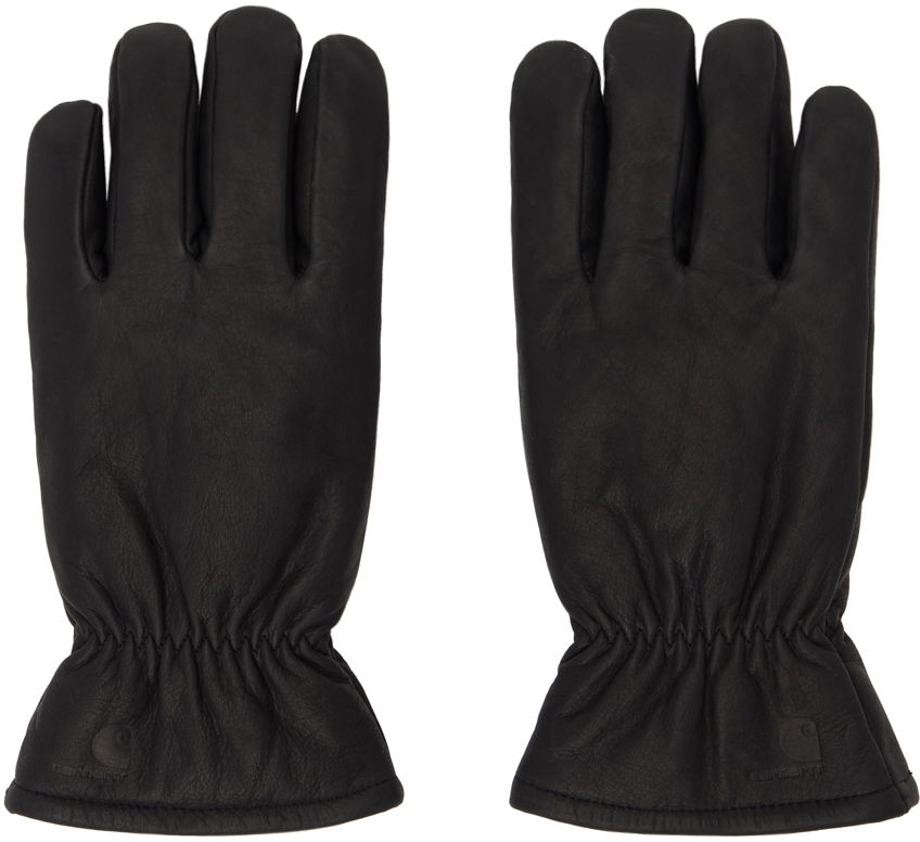 Käsineet Carhartt WIP Leather Gloves With Elastic Wrist Musta | I030900, 0