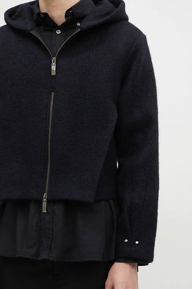 Huppari ADER ERROR Oversize Wool Blend Cropped Hoodie Musta | BN01FWJK1301BK, 4