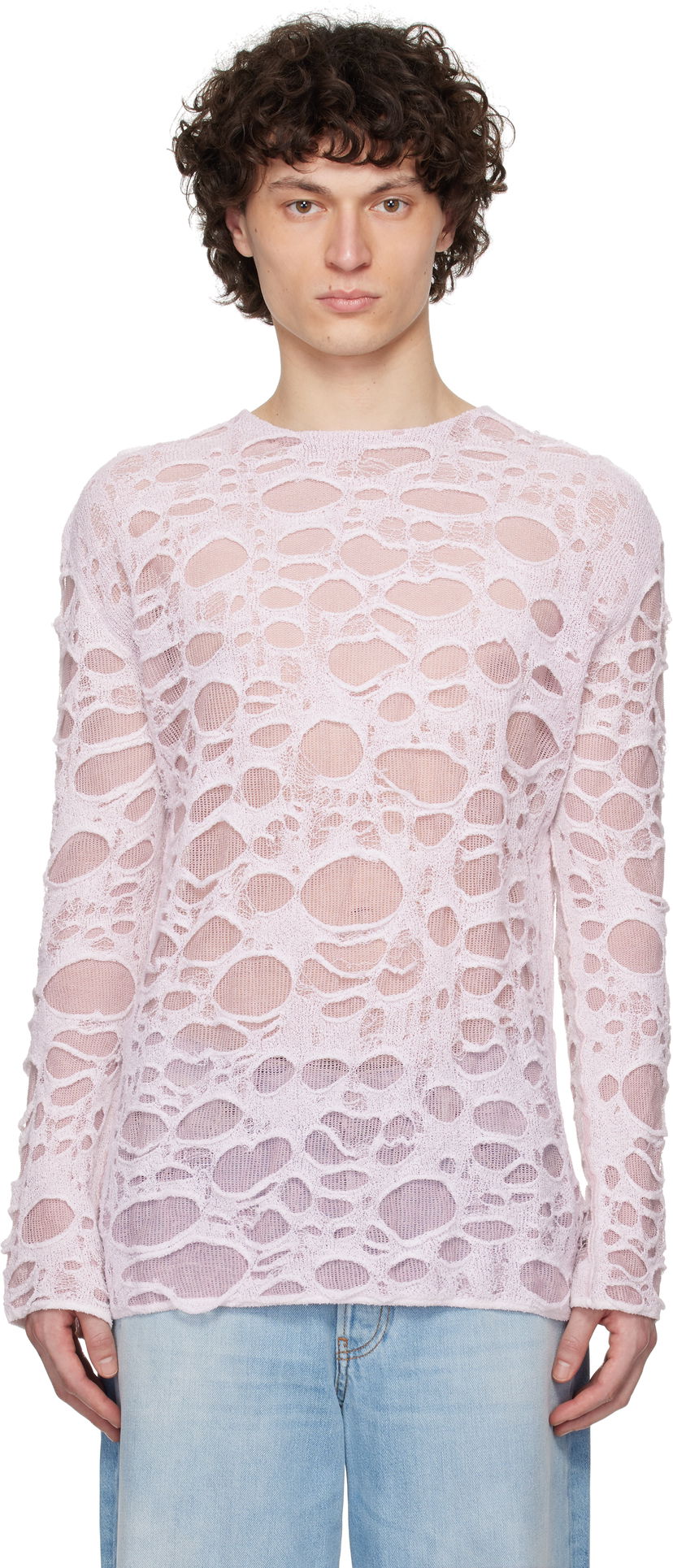 Villapaita Acne Studios Acne Studios Layered Knit Sweater Vaaleanpunainen | B60362-