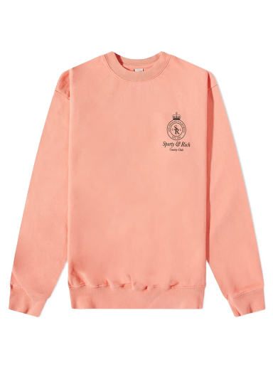 Villapaita Sporty & Rich Crown Crew Sweat Grapefruit/Black Vaaleanpunainen | CR473GF