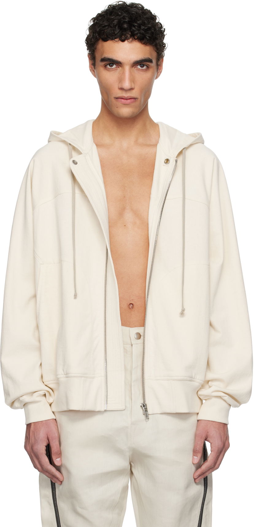 Huppari Rick Owens Rick Owens Hollywood Windbreaker Hoodie Beige | RU01E5241 BA