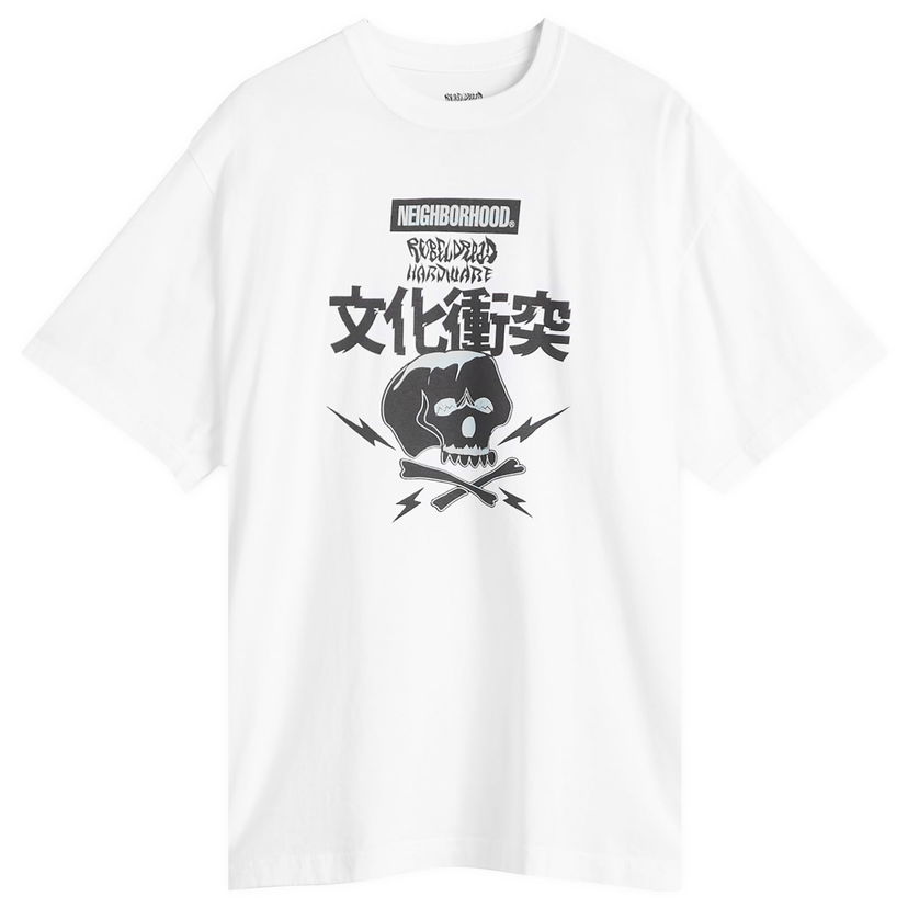T-paita Neighborhood Men's Rebel Dread Hardware T-Shirt Size Small Valkoinen | 242PCDRN-ST03S-WHT