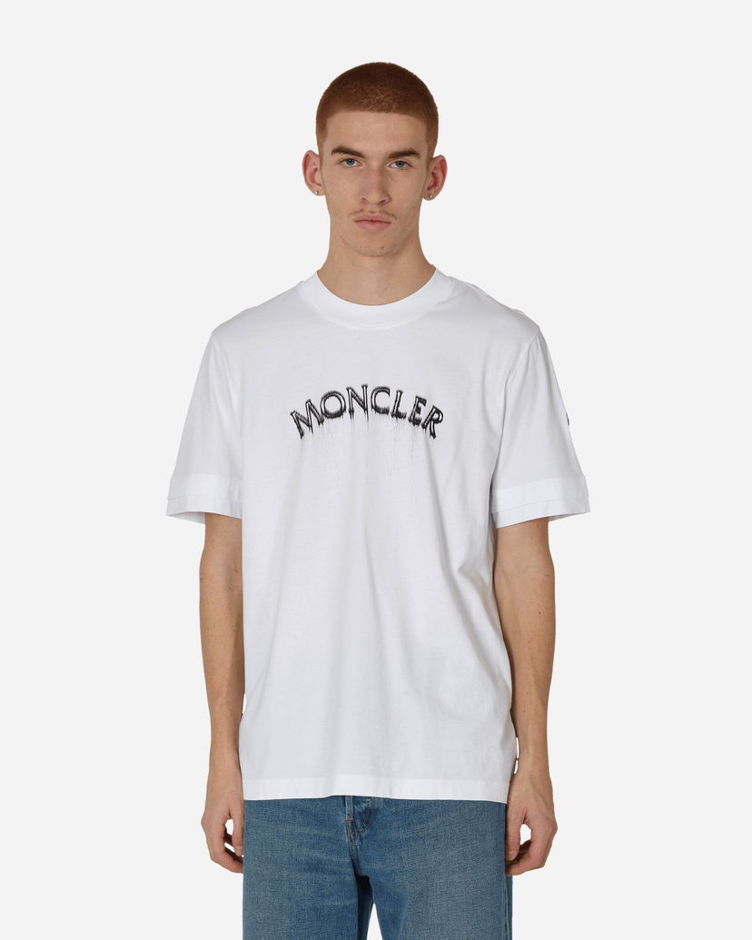 T-paita Moncler Matt Black Logo T-Shirt Valkoinen | 8C0000289A17 001