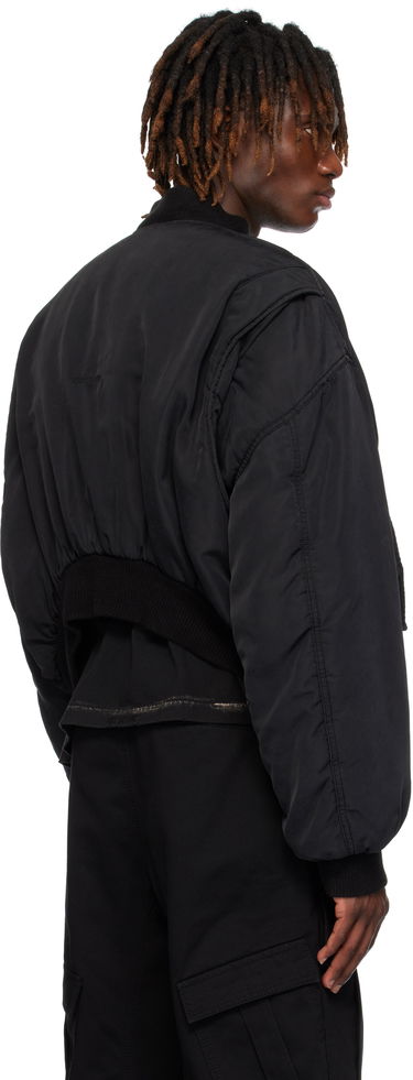 Bomber-takki We11done We11done Curved Bomber Jacket Musta | WD-JP0-25-005-U-BK, 2