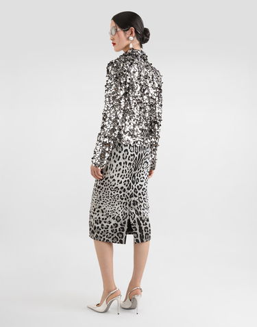 Tankkitoppi Dolce & Gabbana Dolce & Gabbana Silk Tank Top with Fur Print Harmaa | FXT04TJAHLAHI3VQ, 2