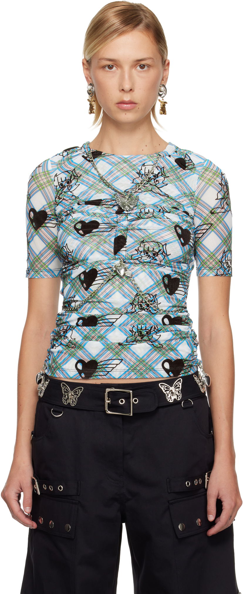 T-paita Chopova Lowena Chopova Lowena Sonicscape Mesh Short Sleeve T-shirt Monivärinen | 2330