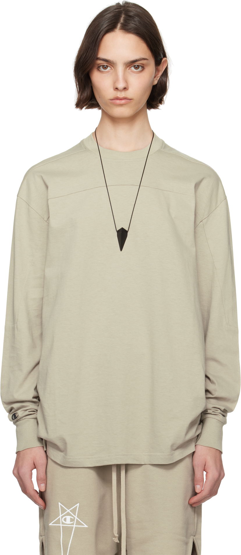 T-paita Rick Owens Rick Owens Champion Edition Girdered T-Shirt Beige | CW01E1672 CHJG