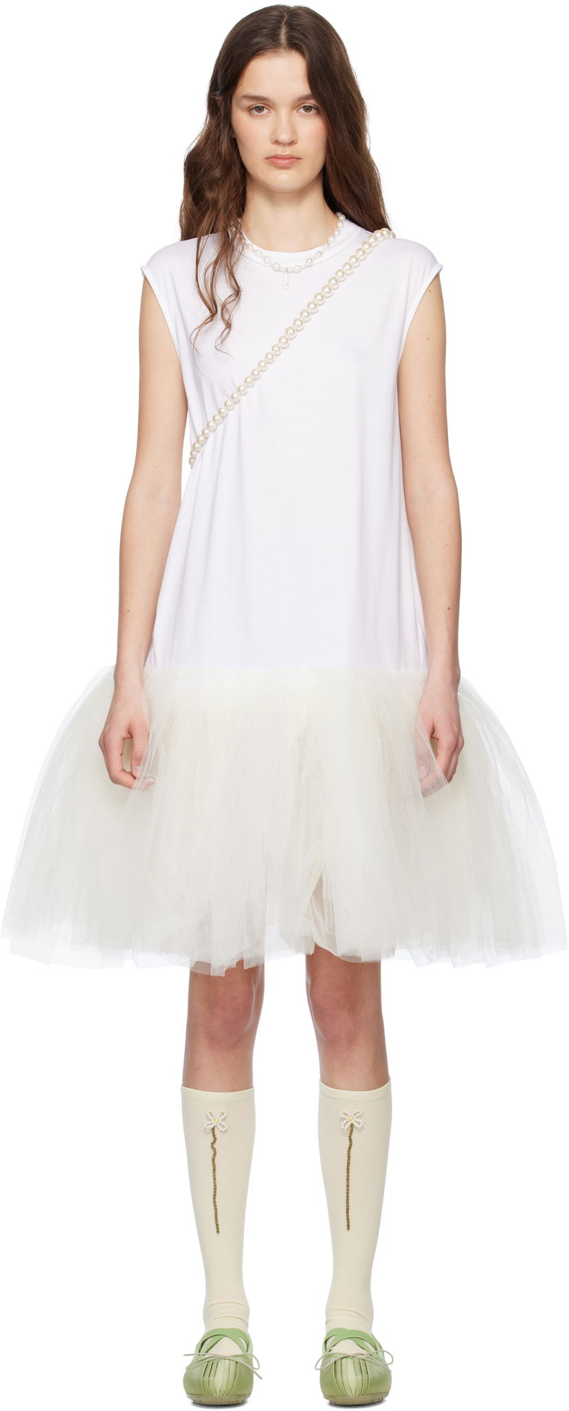 Mekko Simone Rocha Simone Rocha Relaxed Ballet Tutu Midi Dress Valkoinen | 7396 0553