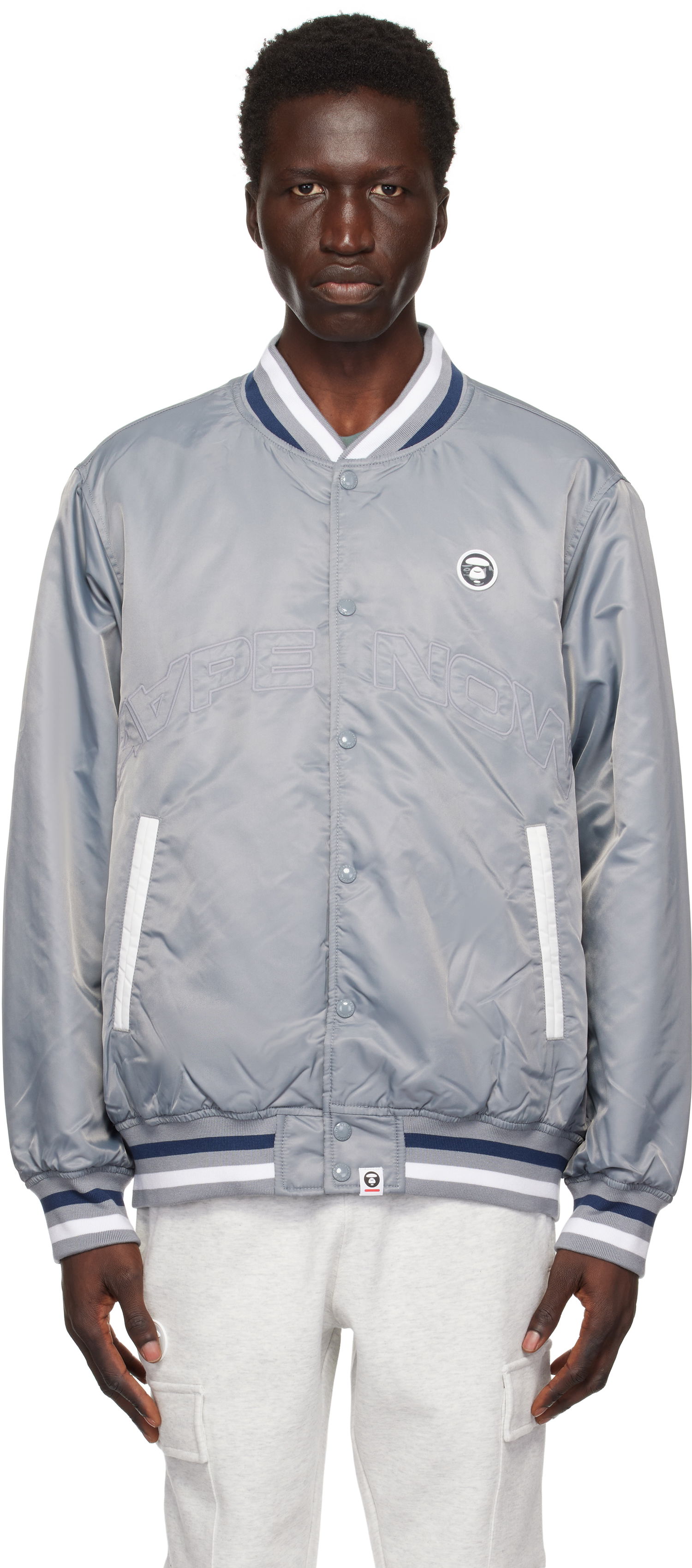 Bomber-takki AAPE by A Bathing Ape AAPE by A Bathing Ape 'AAPE Now' Bomber Jacket Harmaa | AAPJKM7656XXNGYL, 0