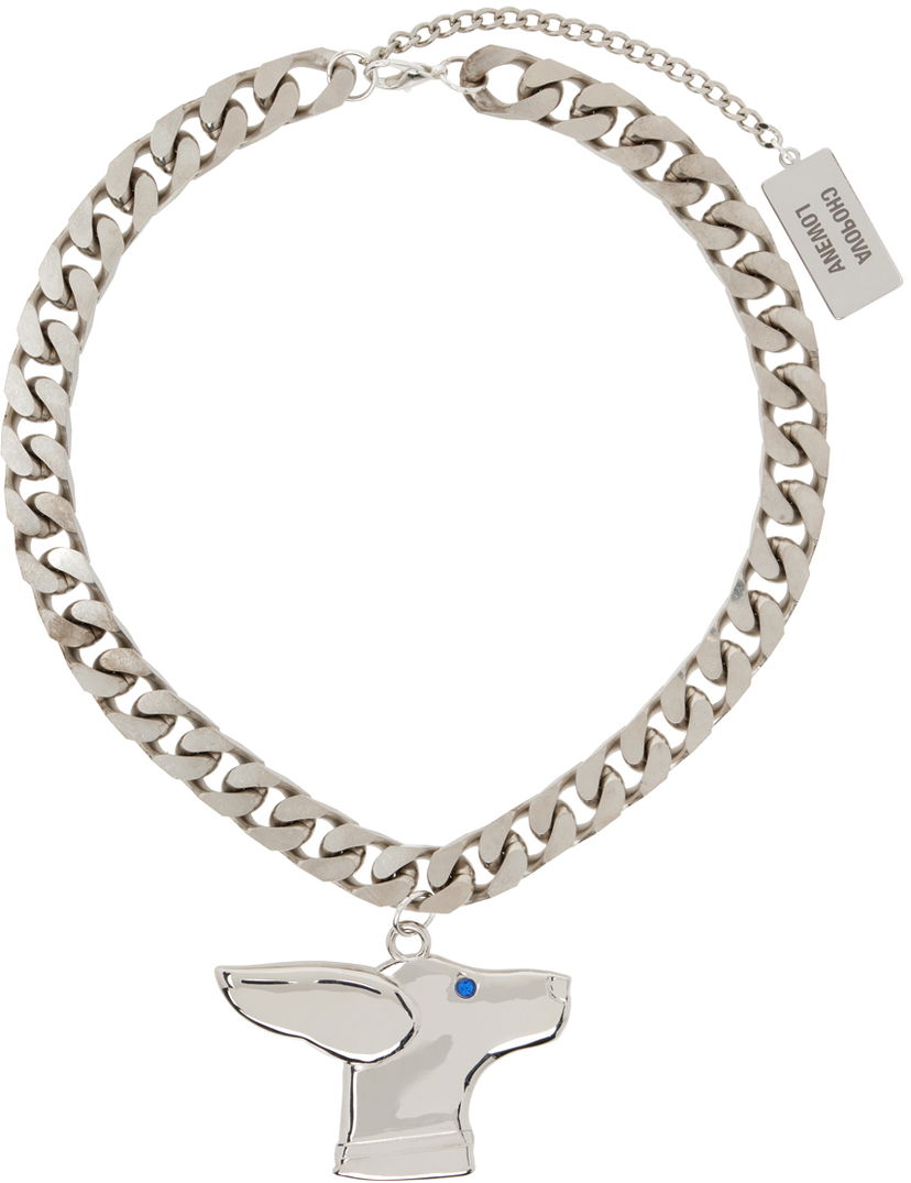 Kaulakoru Chopova Lowena Silver Chain Dog Pendant Necklace Metallinen | 6522