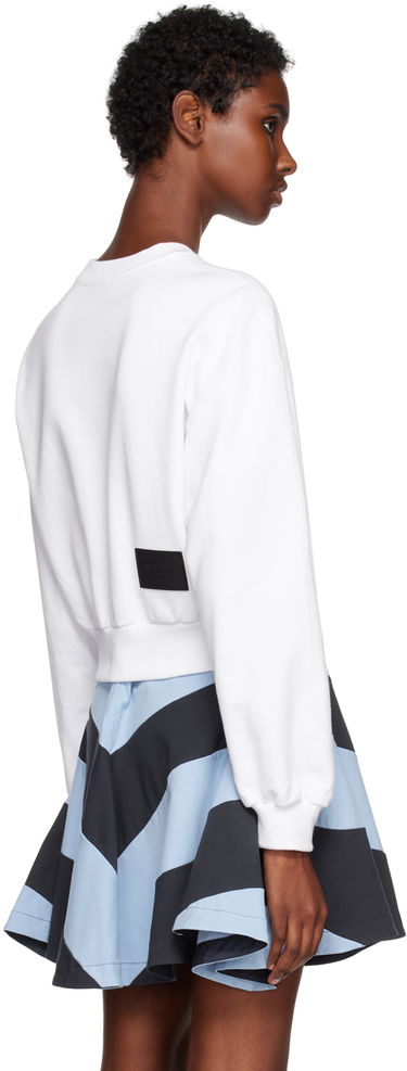 Huppari We11done Cropped Graphic Sweatshirt Valkoinen | WD-TS3-22-860-W-WH, 2