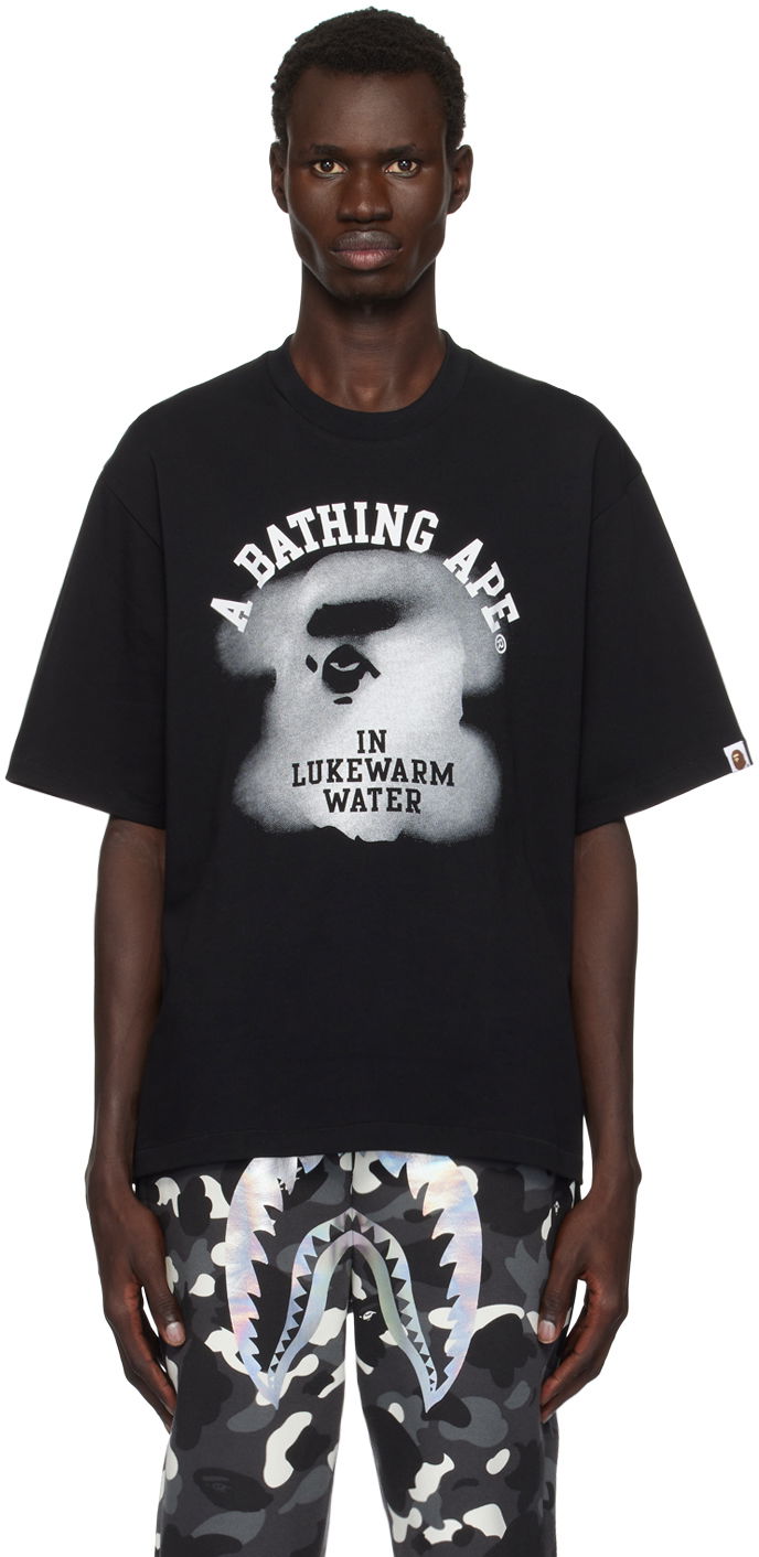 T-paita BAPE Water Print College Logo Relaxed Fit T-shirt Musta | 001TEK801302M