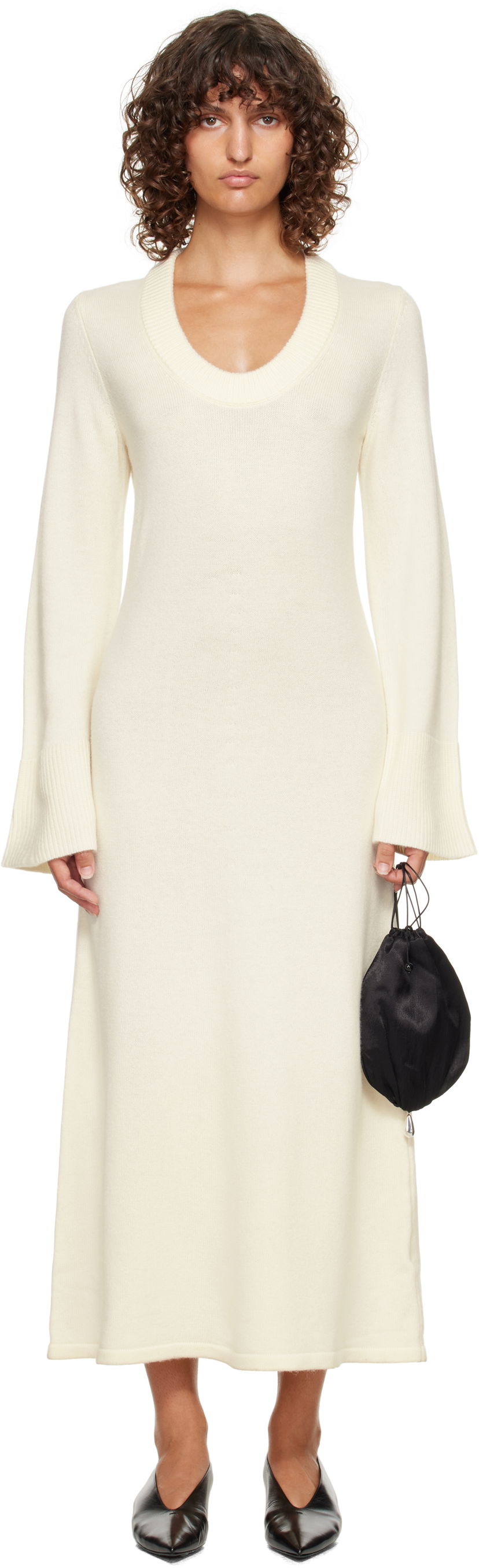 Mekko Loulou de Saison Loulou de Saison Ari Knit Maxi Dress Valkoinen | ARI