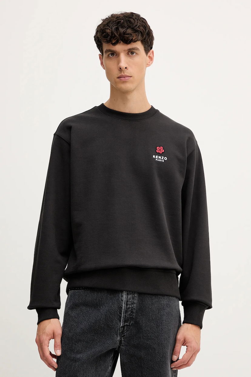 Huppari KENZO Kenzo Crewneck Sweatshirt with Applique Musta | FF65SW2604MC
