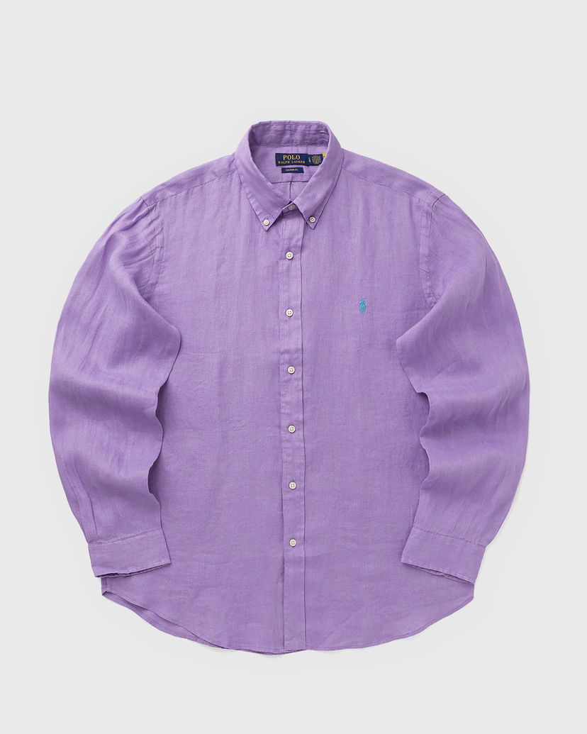 Paita Polo by Ralph Lauren Long Sleeve Linen Custom Fit Button-Down Sport Shirt Violetti | 710966294028