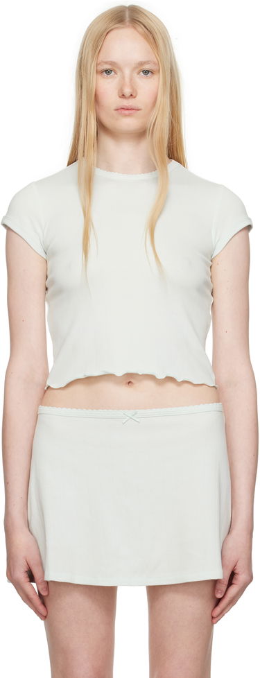 Hame SKIMS SKIMS Drop Needle Pointelle Baby Tee Vihreä | ST-STT-8463, 0