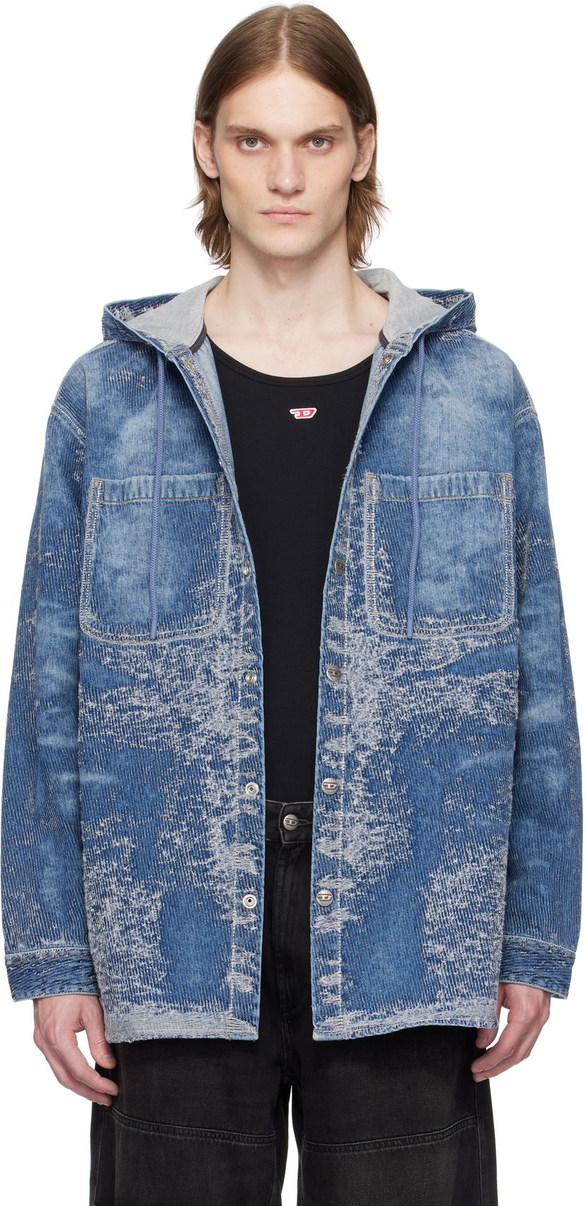 Paita Diesel Diesel D-Dewnys-Hood-S Denim Hoodie Sininen | A16360-007W4-01