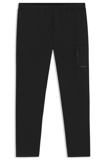 Verryttelypuku BOSS Regular-Fit Tracksuit Bottoms with Reflective Details Musta | 50543913