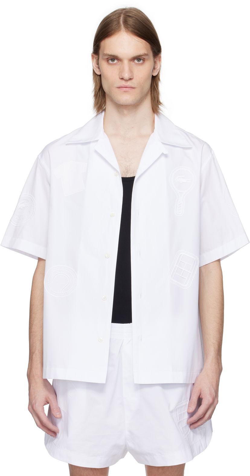 Paita Lacoste Lacoste Runway Relaxed Fit Badge Shirt Valkoinen | CH6843