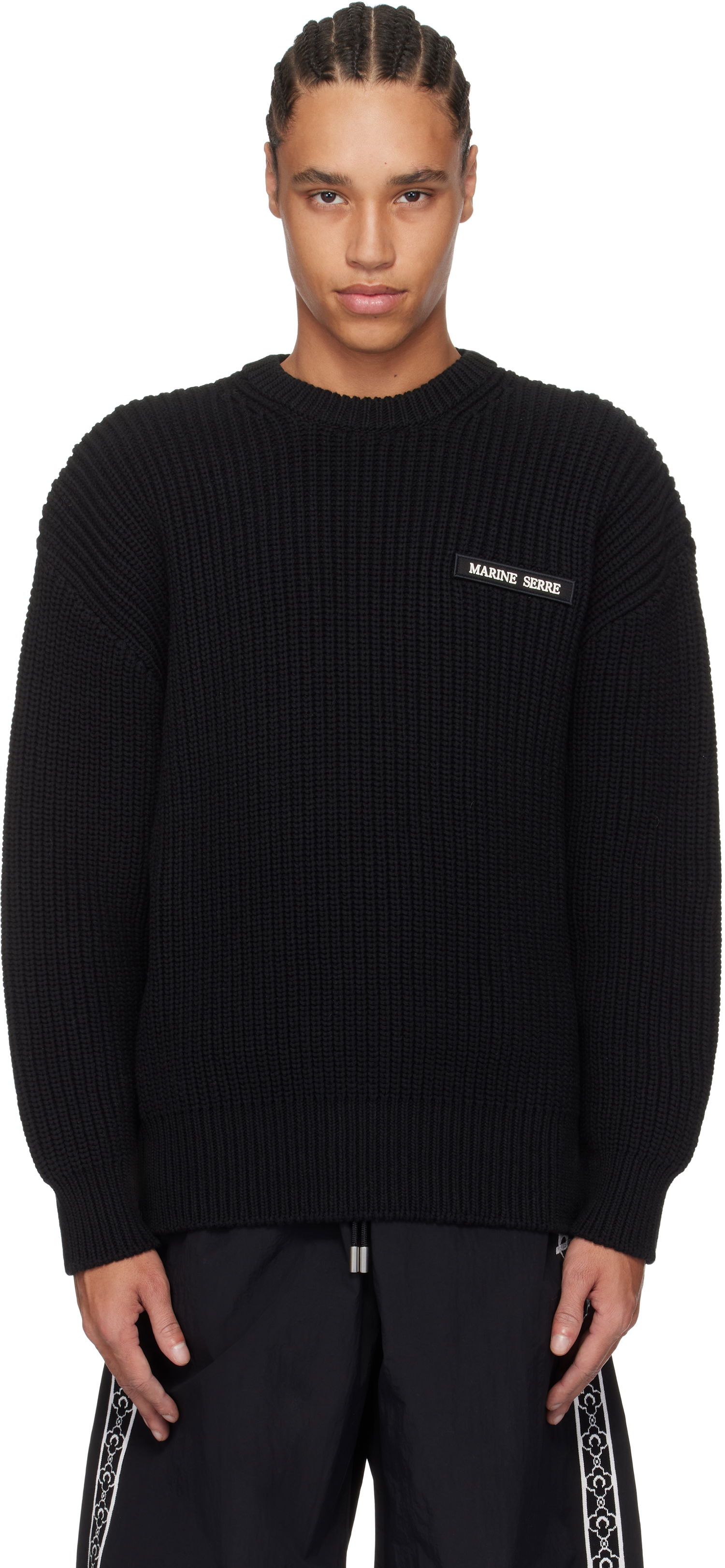 Villapaita Marine Serre Marine Serre Knit Crewneck Sweater Musta | UTK003A CKNI0529, 0