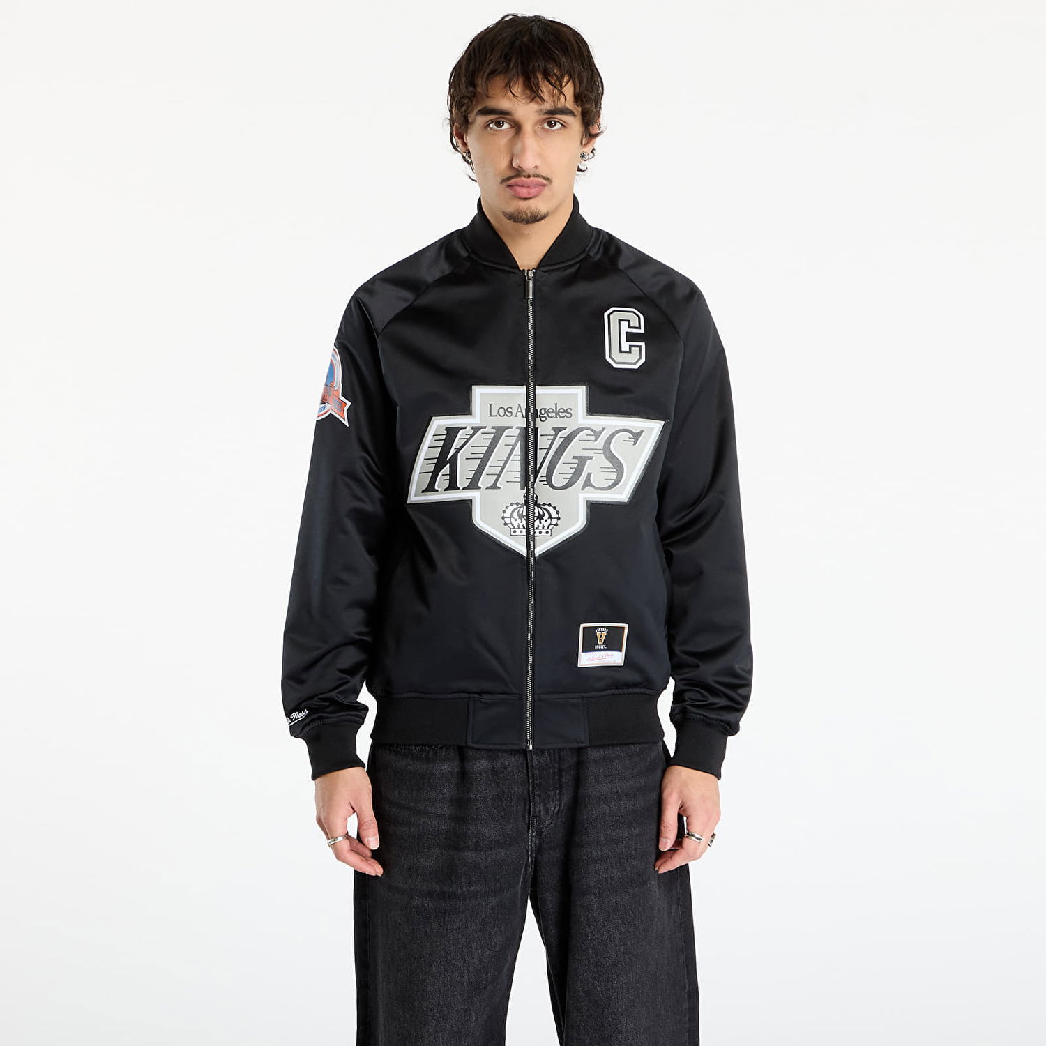 Bomber-takki Mitchell & Ness NHL Maxxed Out Satin Jacket Kings Wayne Gretzky XL Musta | JK11279-LAKBLCK, 0